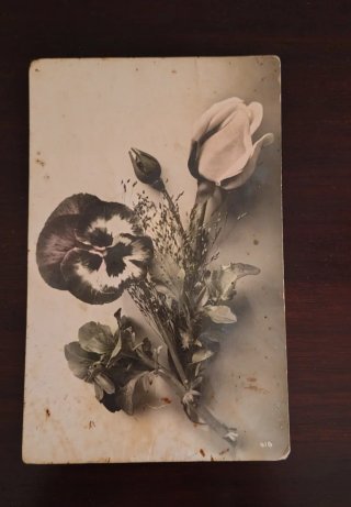 Cartolina d'epoca con fiori
