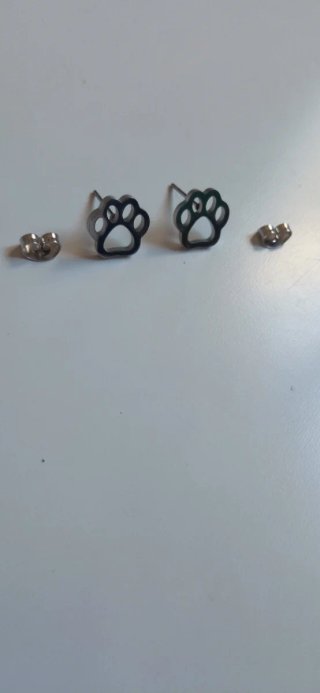 Collar y Pendientes Huella Perro Gato Acero