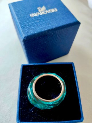 Anillo Swarovski Cristal Azul Claro - Turquesa