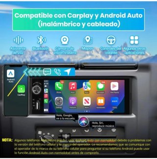 Radio 1 DIN Android Auto CarPlay + Cámara trasera.