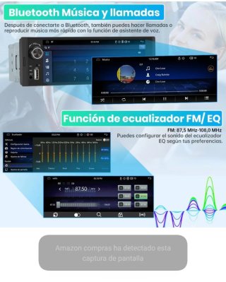 Radio 1 DIN Android Auto CarPlay + Cámara trasera.