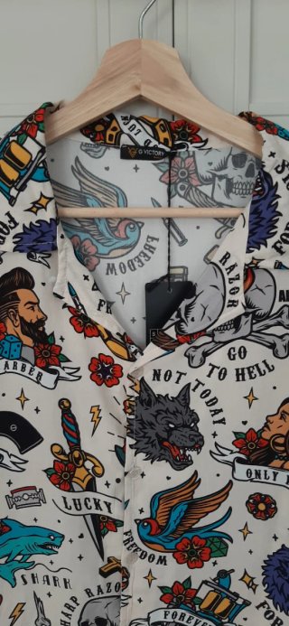 Camisa HOMBRE Estampado Tatuajes Lucky