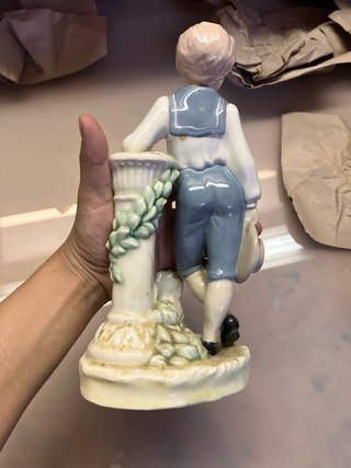 Figura Nadal niño marinero con perro vintage.