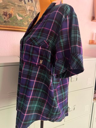 Victoria’s Secret Plaid Pajama Shirt Top NWT
