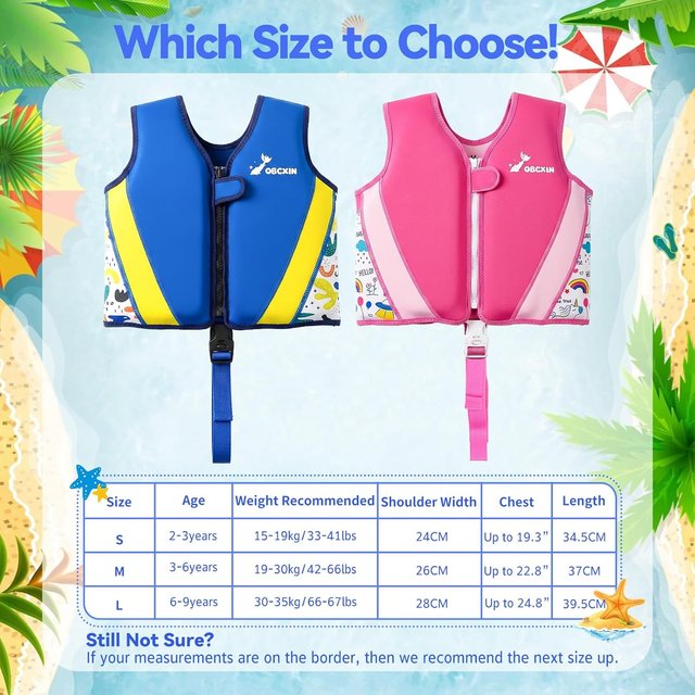 Chaleco Neopreno Suave Natación Infantil - Talla M