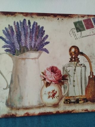 Cuadro Decorativo Lavanda y Perfume