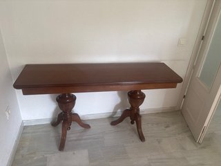 Mueble TV y vitrina madera antigua y mesa plegable