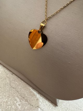 Collana cuore con tulipani oro