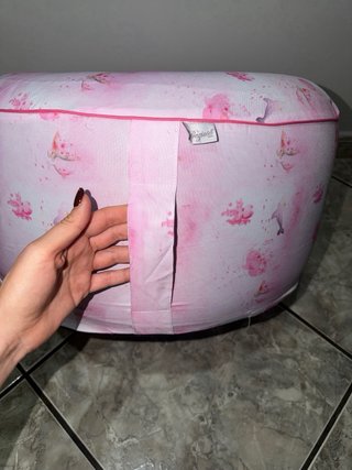 Pouf Preziosa rosa e bianco
