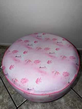 Pouf Preziosa rosa e bianco