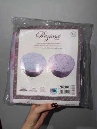 Pouf Preziosa rosa e bianco