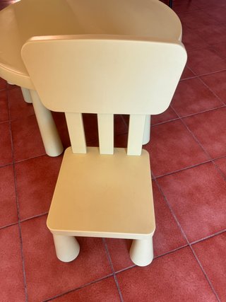 Mesa y 2 Sillas Infantiles IKEA MAMMUT Amarillas