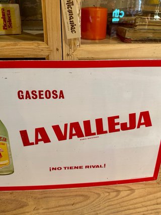 Cartel Metálico Gaseosa La Valleja Antiguo