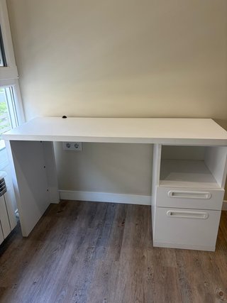 Scrivania bianca in legno Mio con 2 cassetti