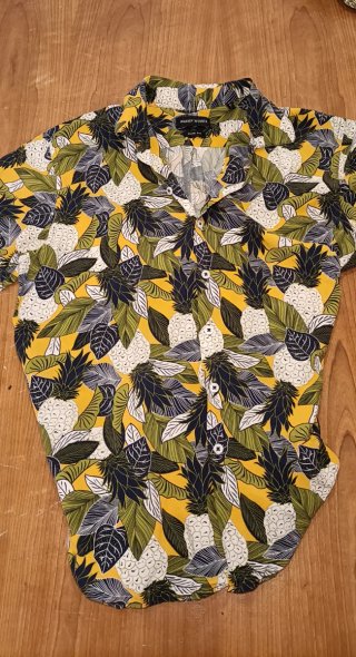 Camisa Hawaiana Hojas y Piñas Slim fit