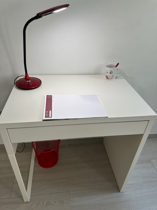 Pupitre blanco con cajón 75x50