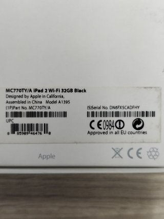 Apple iPad 2.ª Gen (A1395) 9.7" 32GB - Negro, WiFi