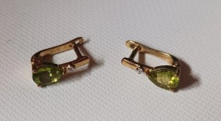 Conjunto Anillo y Pendientes Plata bañada en Oro