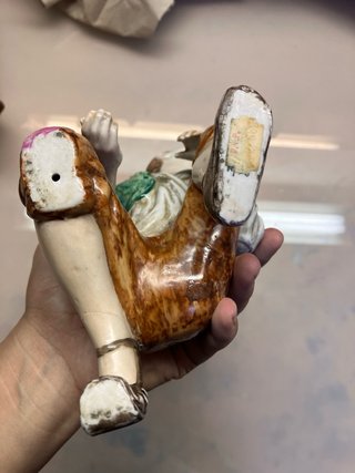 Figura vintage niño porcelana dados