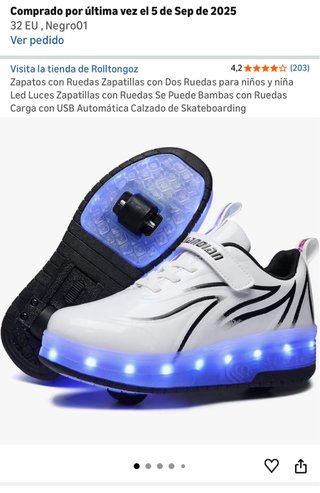 Zapatillas con Ruedas y Luces LED TALLA 32