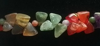Collana pietre dure naturali a ventaglio anni 80