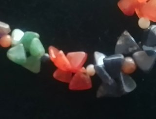 Collana pietre dure naturali a ventaglio anni 80