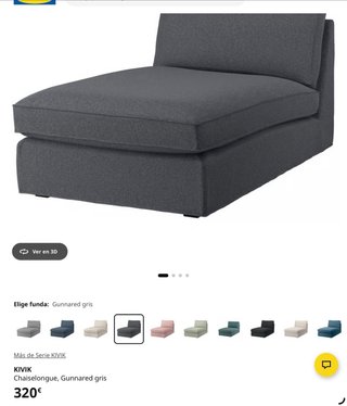 Dos Chaiselongue y puff Ikea Kivik negro