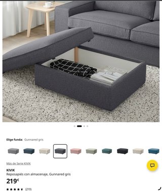 Dos Chaiselongue y puff Ikea Kivik negro