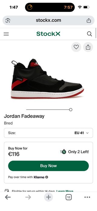 Nike Jordan Fadeaway Negro/Rojo Talla X