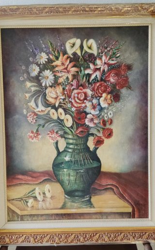 Cuadro mallorquín: Jarro de flores