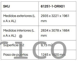 Caseta Metálica Eco Javea 302x322x196 cm - Duramax