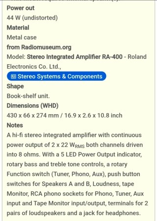 Amplificatore Hi-Fi Rotel RA400