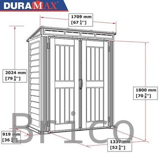Caseta PVC Yardmate Pent Plus 91x170x202 cm - Duramax