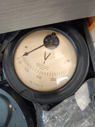 Amperímetro/Voltimetro AC Gran Tamaño, antiguo