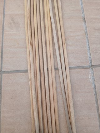 13 Aste Legno Zigrinate 6-10mm x 1m