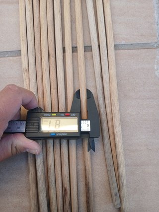13 Aste Legno Zigrinate 6-10mm x 1m
