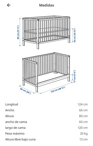 Cuna ikea Gulliver blanca