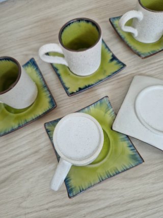 Set 5 tazzine caffè Raku 5 tasses café 5 tazes caf