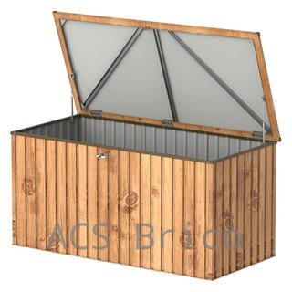 Baúl Arcón Metálico 1450 L Imitación Madera - 95x195x94 cm - Duramax