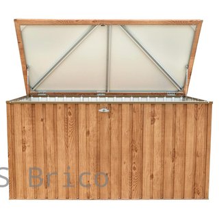 Baúl Arcón Metálico 1450 L Imitación Madera - 95x195x94 cm - Duramax