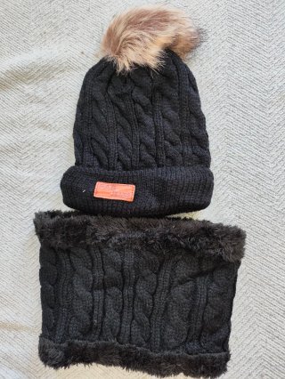 Gorro y bufanda FAS JEANS negro