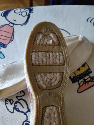 Zapatillas de esparto rosas y crema y negras