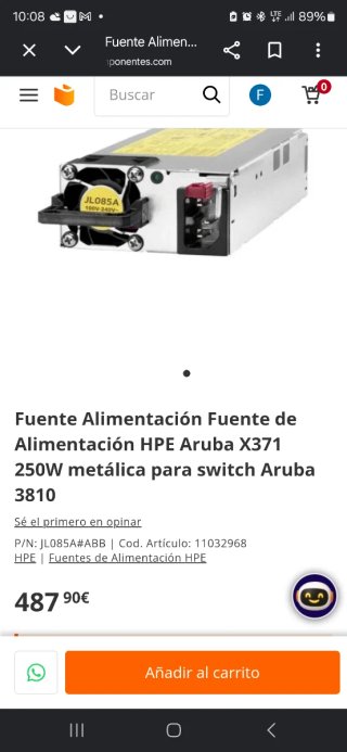 Fuente Alimentación HPE Aruba X371 250W