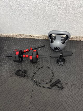 Equipo de gimnasio: Mancuernas, pesa rusa y más