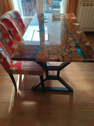 Mesa de salón de Resina Epoxi  Madera