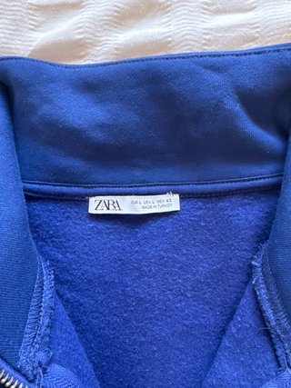 Sudadera Zara Media Cremallera Azul