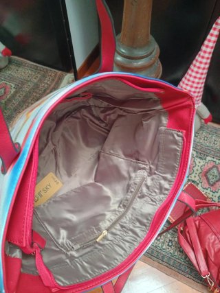 Borsa tote con aquila e bandiera USA