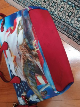 Borsa tote con aquila e bandiera USA