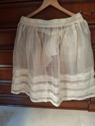 Antiguo delantal organza y encaje valencien