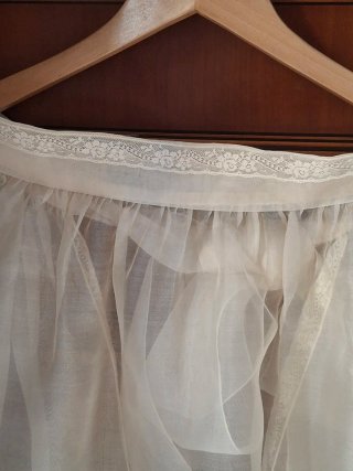 Antiguo delantal organza y encaje valencien